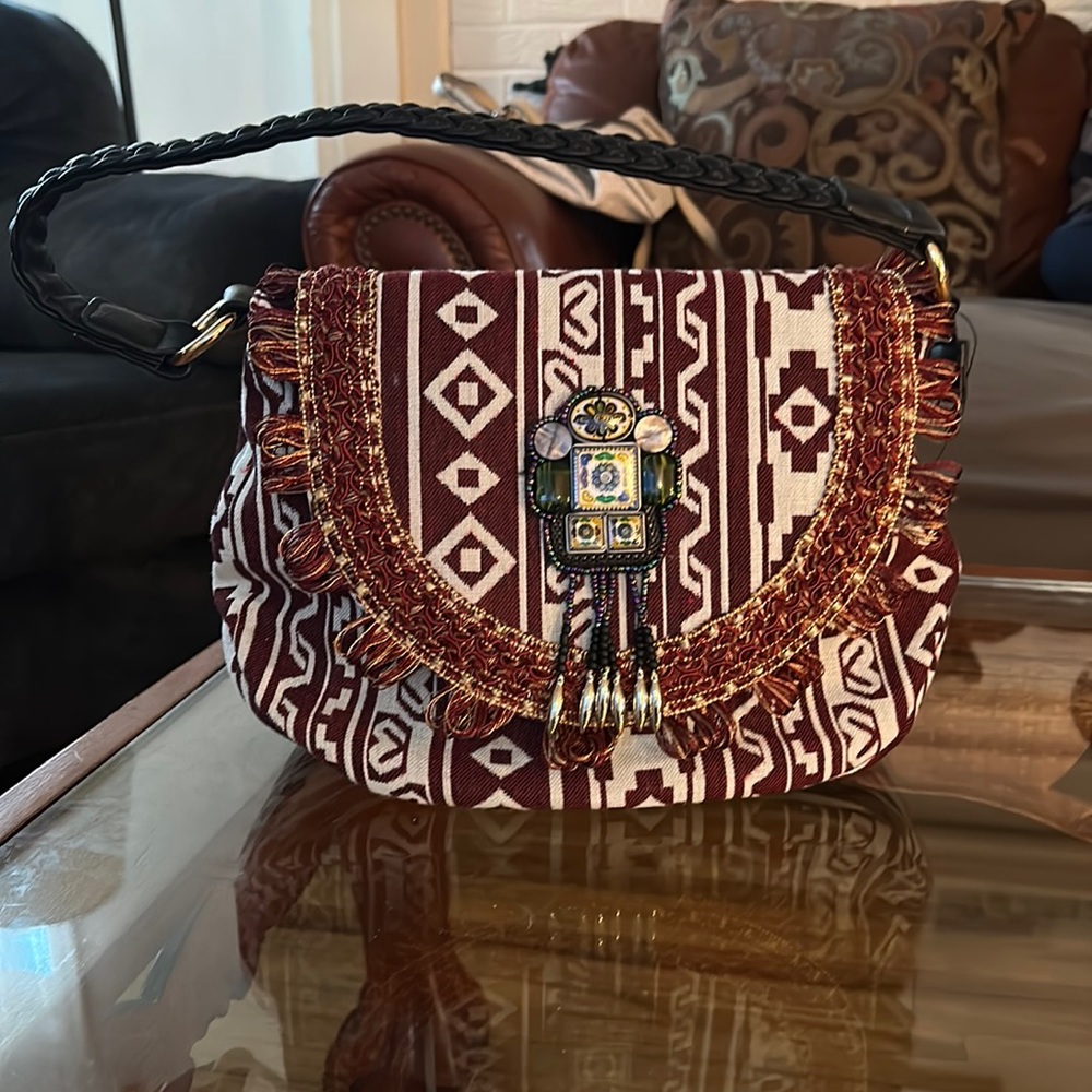 Vieta Fashion Vintage handbag Aztec design boho chick styles.